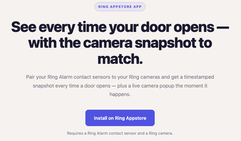 Ring Appstore listing for Snap Entry by Onishi Studios